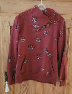 Bordeauxfarbenes Sweatshirt mit Vogelmotiv