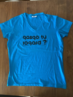Tee-Shirt inscription humorisitique, turquoise, XL