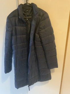 Mid-length down jacket, navy blue