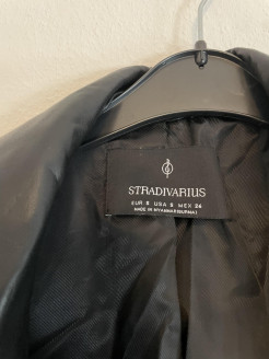 Stradivarius faux leather trench coat