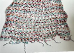 Lightweight scarf in white, turquoise, pink and orange