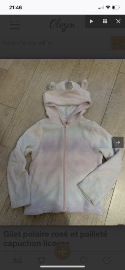 Gilet licorne pailleté 