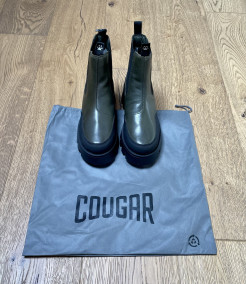 COUGAR khaki/black leather platform boots S.38,5