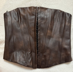 Brown leather corset Zara
