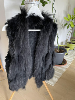 Black fur waistcoat