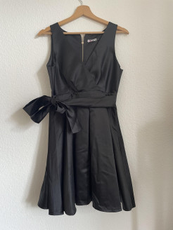 Silky black skater dress