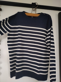 Blue and white sailor jumper