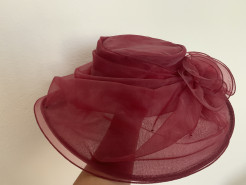 Bordeaux tulle ceremonial hat