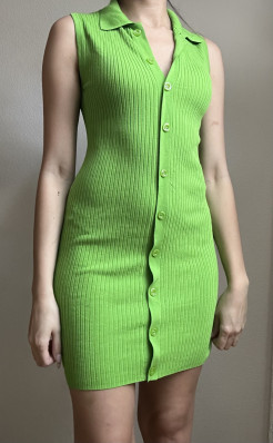 Robe courte verte Zara