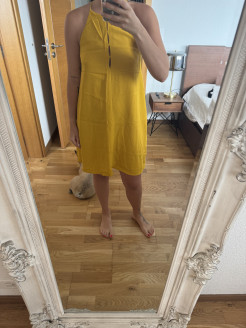 Yellow flowing summer dress