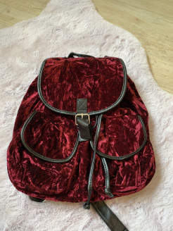 Burgundy velvet bag