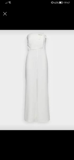 White strapless jumpsuit with integrated bra