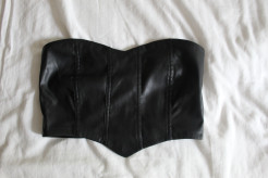 Imitation leather bustier