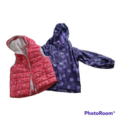 Rain jacket and sleeveless jacket 5-6 years girl