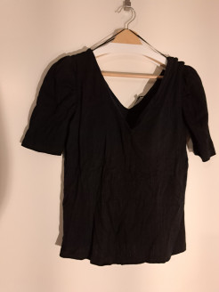 Black top with integrated bra