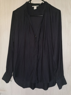 Charcoal grey blouse, neckline s. 36