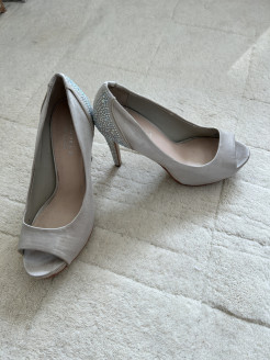 Jewelled silves high heels