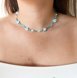 Blue choker necklace