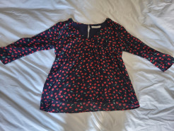 Pregnancy blouse with cherry print