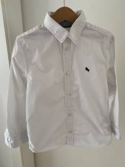 Weißes Hemd mit langen Ärmeln 116
