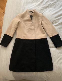 Two-tone wool coat