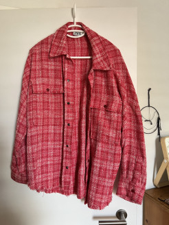 Lightweight cotton jacket in red check