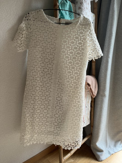 Kleid weiß cremefarben Stickerei