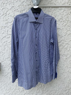 chemise ETERNA, motifs bleus