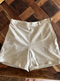 Vintage: Beige suede high waist shorts