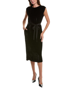 Brand New Velvet by Graham & Spencer Kandace Black Silk-Blend Dress (L)