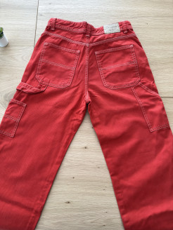 Jeans droit rouge