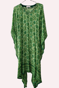 New KASHKA paisley green short kaftan (S-L)