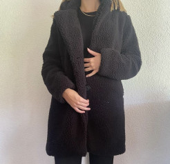 Chicorée black mid-length coat