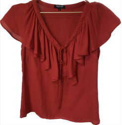 Red ruffled top