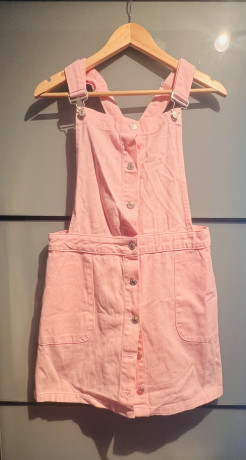 Pink dungaree skirt
