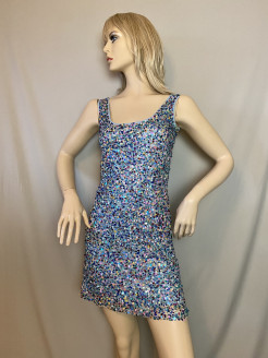 New Year: Blue sequined dress