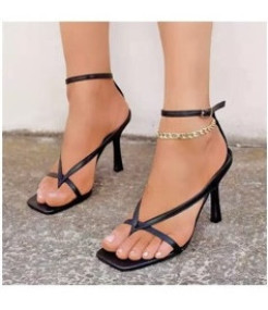 Black heeled sandals worn 1x size 39