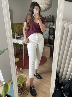 Pantalon blanc "Mom" jeans | Petite
