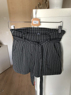 striped cotton shorts