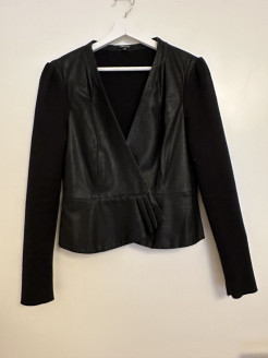Semi-leather and knit em jacket, Morgan