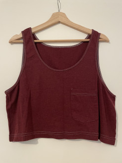 American Apparel Kurzes Tanktop - Bordeaux