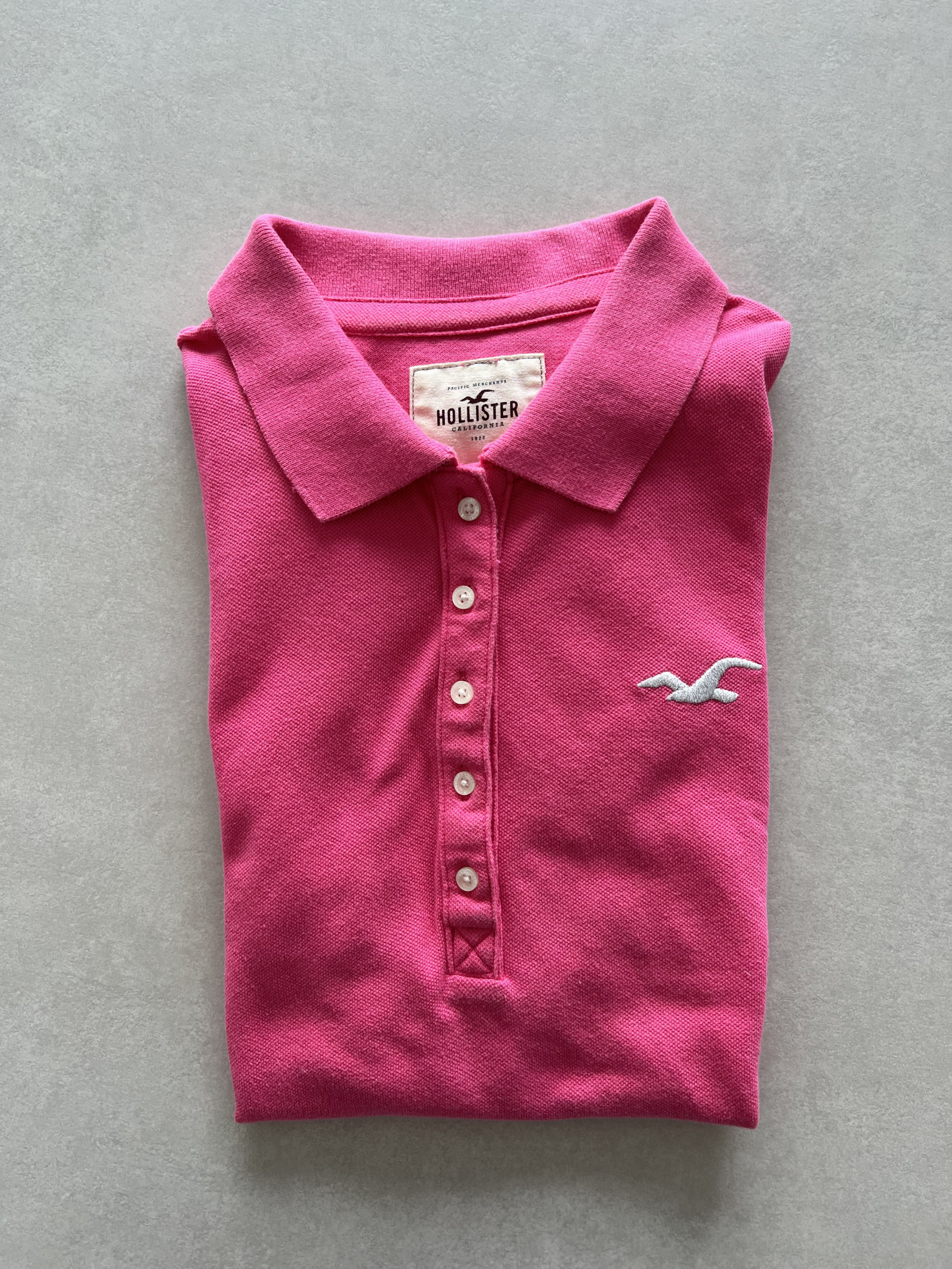 Hollister pink polo shirt sale