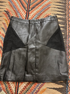 Black leather skirt