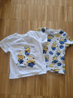 Pack of 2 Minions t-shirts size 110