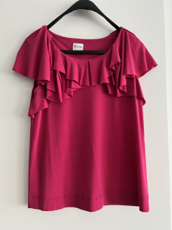 Top mit Rüschen in Fuchsia Red Valentino