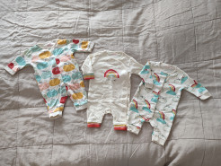 3er-Pack Baby-Pyjamas 0-3 Monate