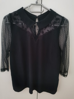3/4-sleeve lace blouse