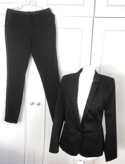 NAF NAF Black Suit Jacket Blazer & Trousers - Size 36