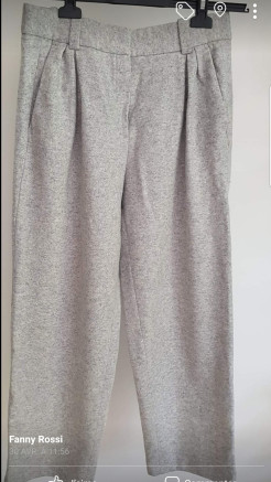 Pantalon chaud gris clair, massimo dutti