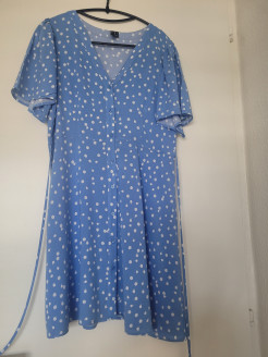 Vero Moda blue dress with white flowers Size L in viscose